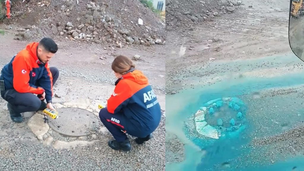 Rögardan mavi renkli su taştı ekipler kaynağını tespit etti