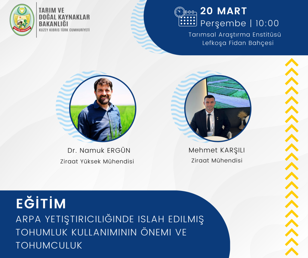 “Arpa Yetiştiriciliğinde Islah Edilmiş Tohumluk Kullanımının Önemi ve Tohumculuk” konulu etkinlik düzenlenecek