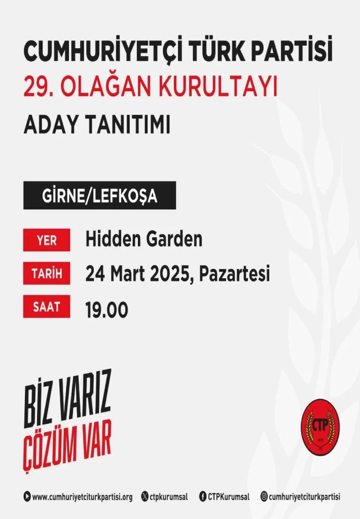 CTP’nin Lefkoşa ve Girne adayları bugün tanıtılacak