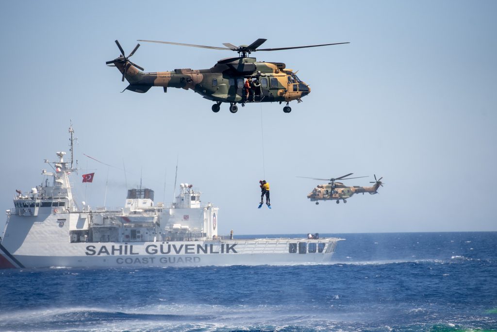 Şehit Teğmen Caner Gönyeli Arama Kurtarma Davet Tatbikatı’nın deniz safhası icra edildi