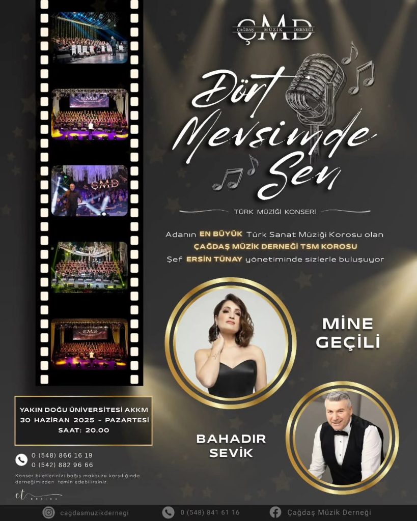 ÇMD TSM Korosu yarın akşam konser verecek.. Konserde Mine Geçili ile Bahadır Sevik de sahne alacak