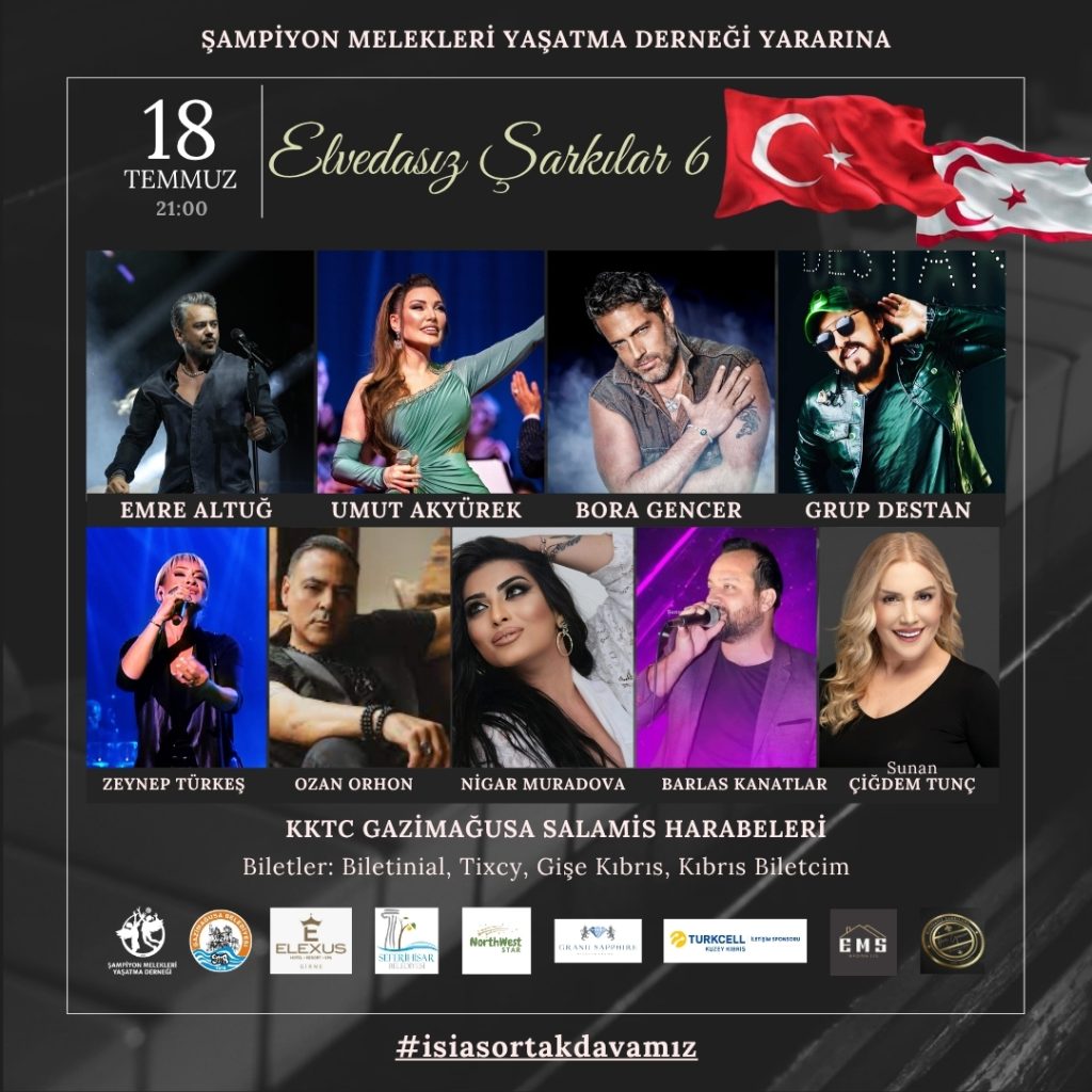 “Elvedasız Şarkılar 6” konseri 18 Temmuz’da Şampiyon Melekleri Yaşatma Derneği yararına yapılacak