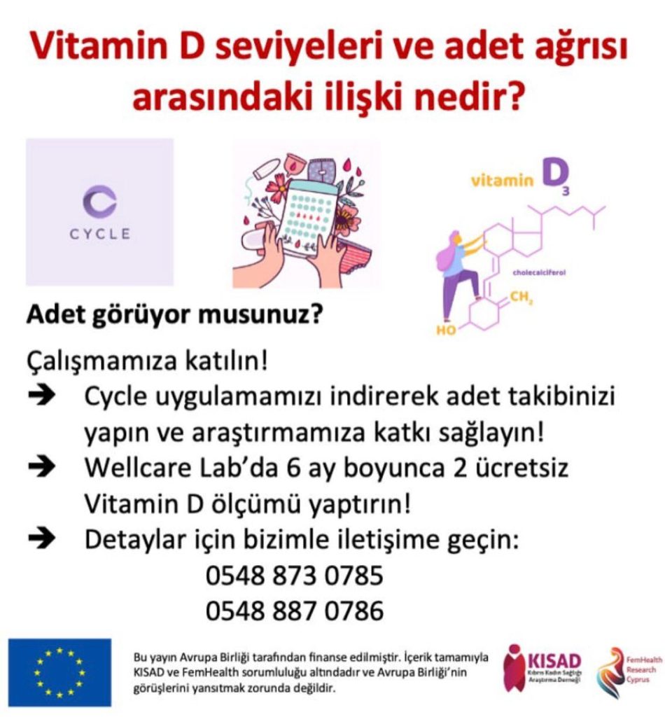 Kıbrıs Türk Tabipleri Birliği’nden “Vitamin D ve adet döngüsü” araştırmasına katılım çağrısı