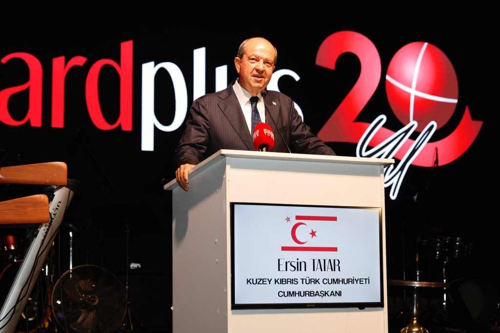 Cumhurbaşkanı Ersin Tatar ve eşi Sibel Tatar, Card Plus’ın 20. kuruluş yıldönümü etkinliğine katıldı