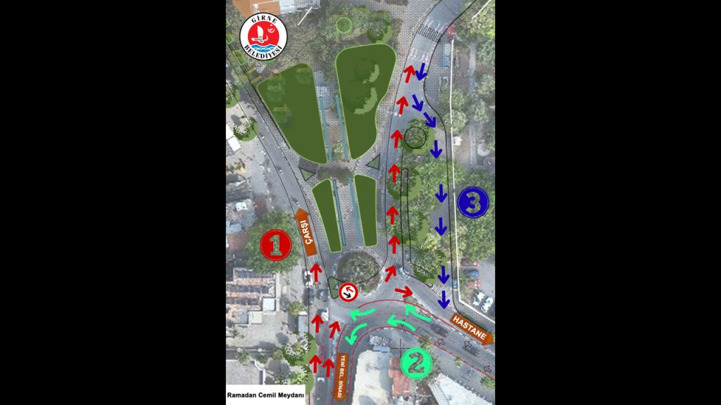 Girne Belediyesi, Ramadan Cemil Meydanı’nda düzenleme çalışması başlattı