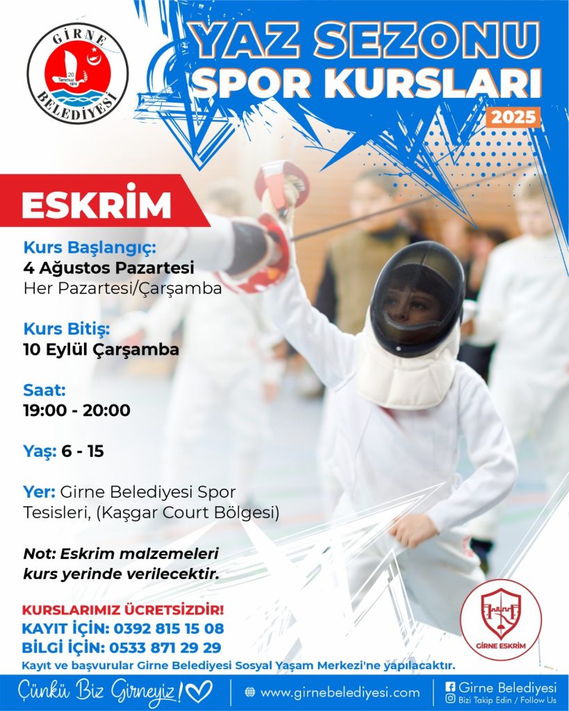 Girne Belediyesi “Yaz Sezonu Spor Kursları” devam ediyor