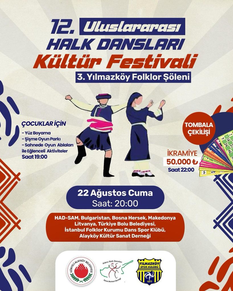 12. Uluslararası Halk Dansları Kültür Festivali ve 3. Yılmazköy Folklor Şöleni bu akşam…