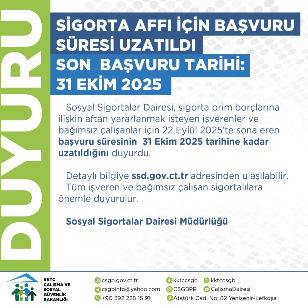 Sigorta affı başvuru süresi 31 Ekim’e kadar uzatıldı