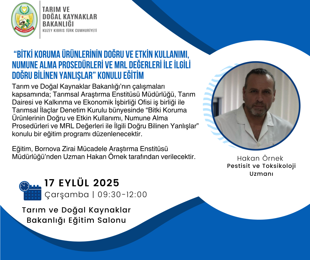Bitki koruma ürünlerinin doğru ve etkin kullanımı konulu eğitim düzenleniyor