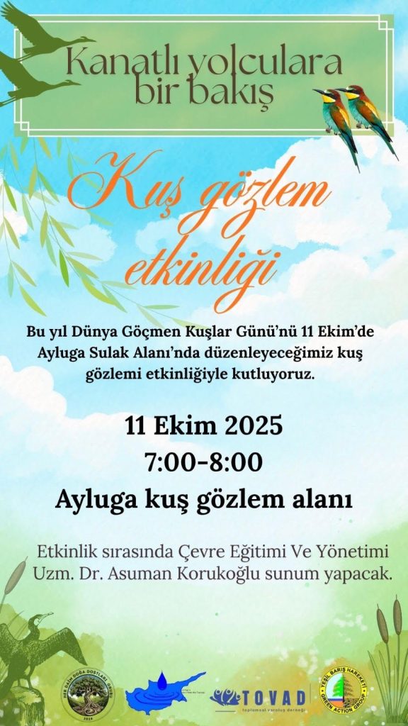 Kuş gözlem etkinliği cumartesi günü yapılacak