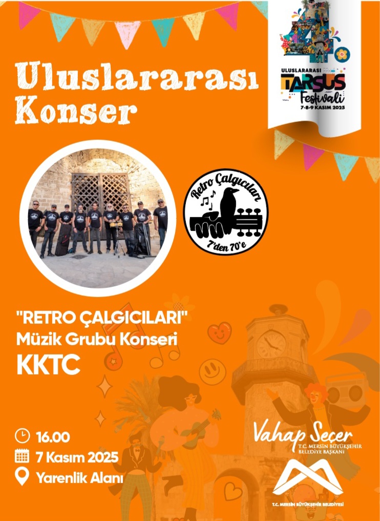 Retro Çalgıcıları 4. Uluslararası Tarsus Festivali’nde konser verecek