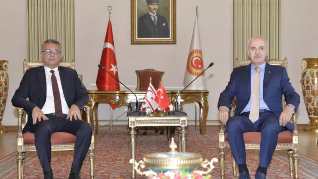 Cumhurbaşkanı Erhürman, TBMM Başkanı Kurtulmuş ile görüştü