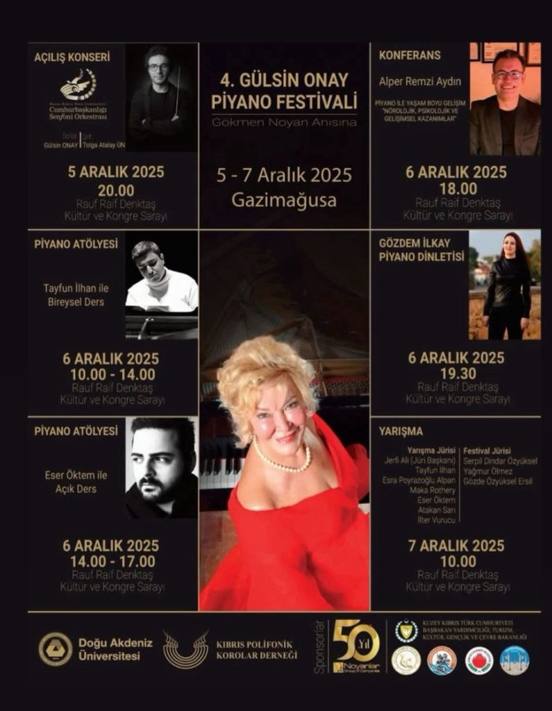 “4. Gülsin Onay Piyano Festivali” Gazimağusa’da düzenlenecek