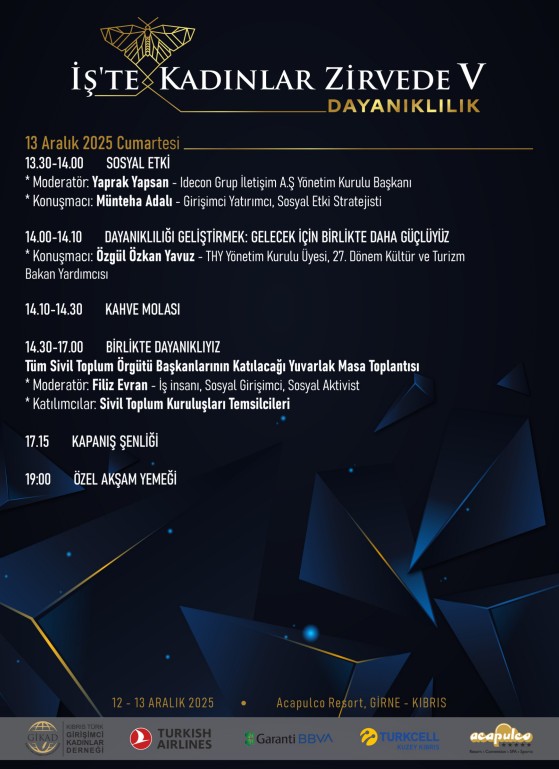 “İş’te Kadınlar Zirvede V” buluşması, 12–13 Aralık’ta Girne’de düzenlenecek