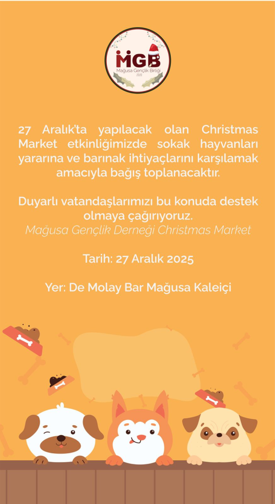 Mağusa Gençlik Birliği’nden sokak hayvanları yararına etkinlik