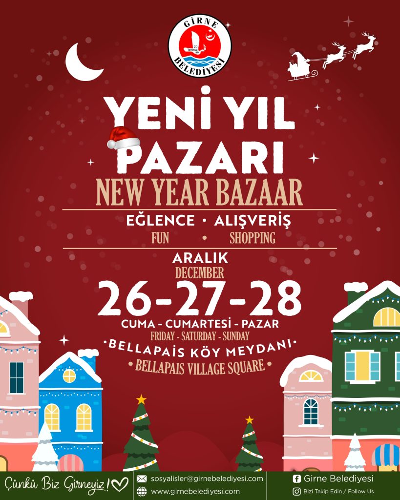 Yeni Yıl Pazarı 26, 27 ve 28 Aralık’ta Bellapais’te kuruluyor