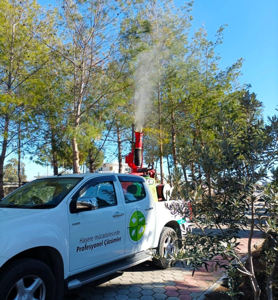 Mesarya Belediyesi çam kese böceğine karşı ilaçlama çalışmalarını tamamladı