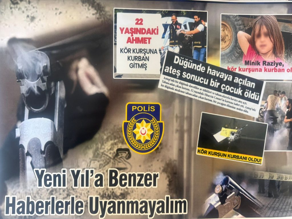 Yeni yılda havaya ateş açılmaması için Güzelyurt’a uyarıcı afişler asıldı