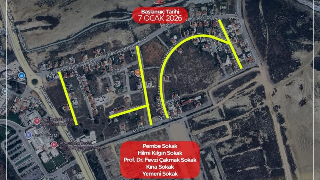 Gazimağusa’da 2. etap asfalt çalışmaları yarın başlıyor