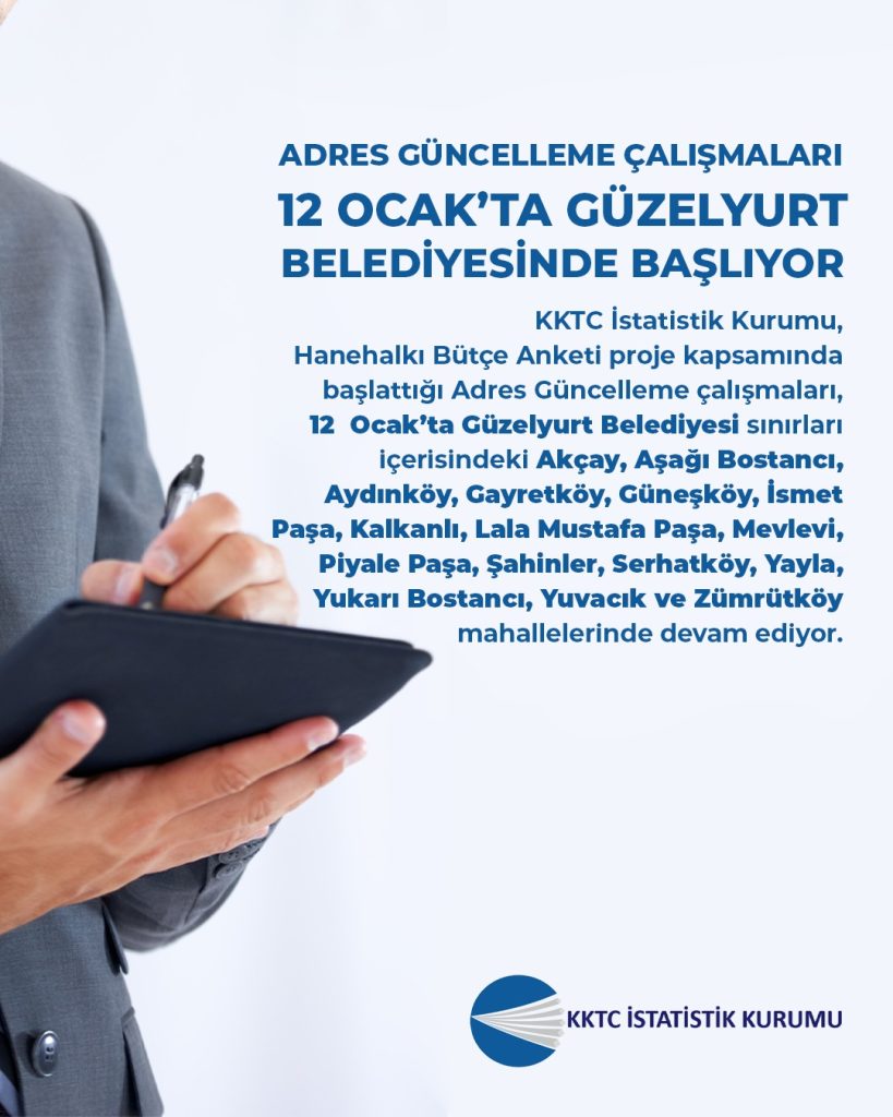 Adres güncelleme çalışmaları dün Güzelyurt’ta başladı