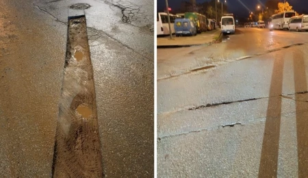 Belediye tarafından kazılıp bırakıldığı iddia edilen Gazimağusa Otobüs Terminali yolu sürücüleri mağdur ediyor