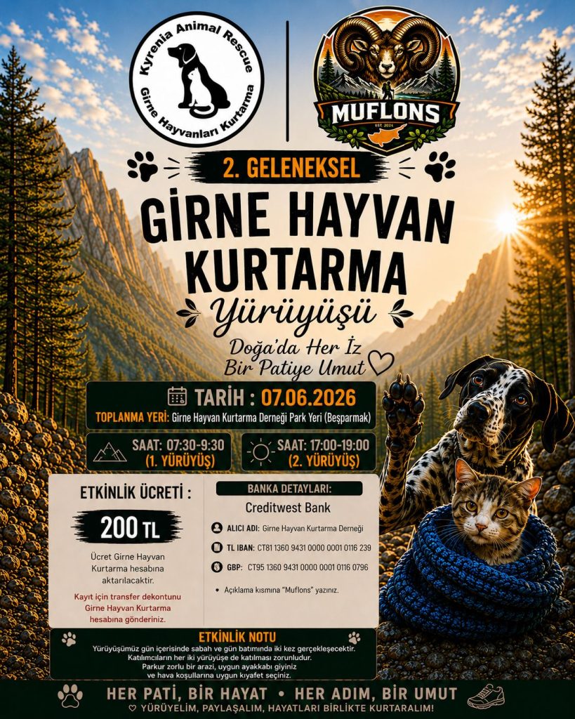 2.Geleneksel Girne Hayvan Kurtarma Yürüyüşü pazar günü düzenlenecek
