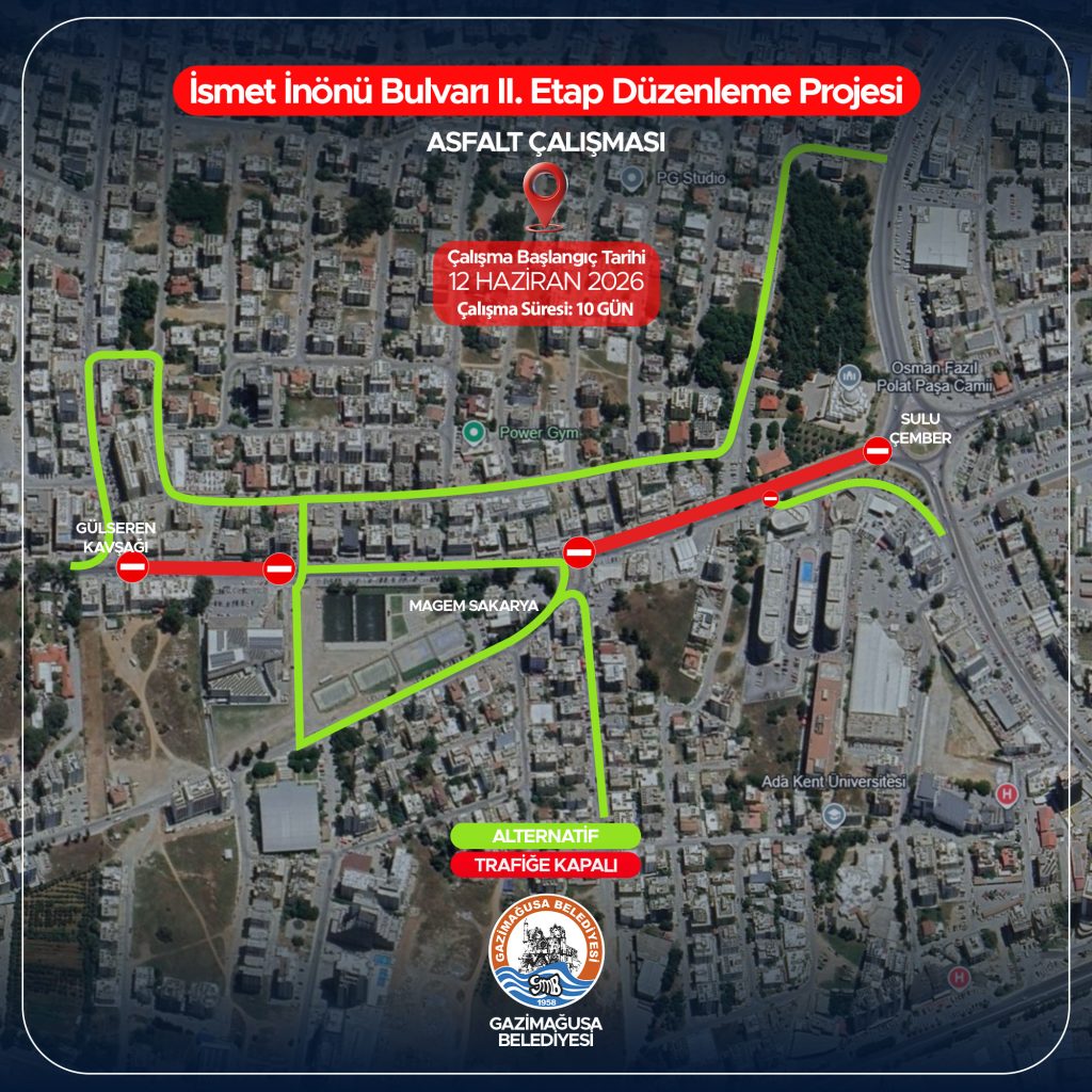İsmet İnönü Bulvarı’nda yol düzenleme ve asfalt çalışmaları başlıyor