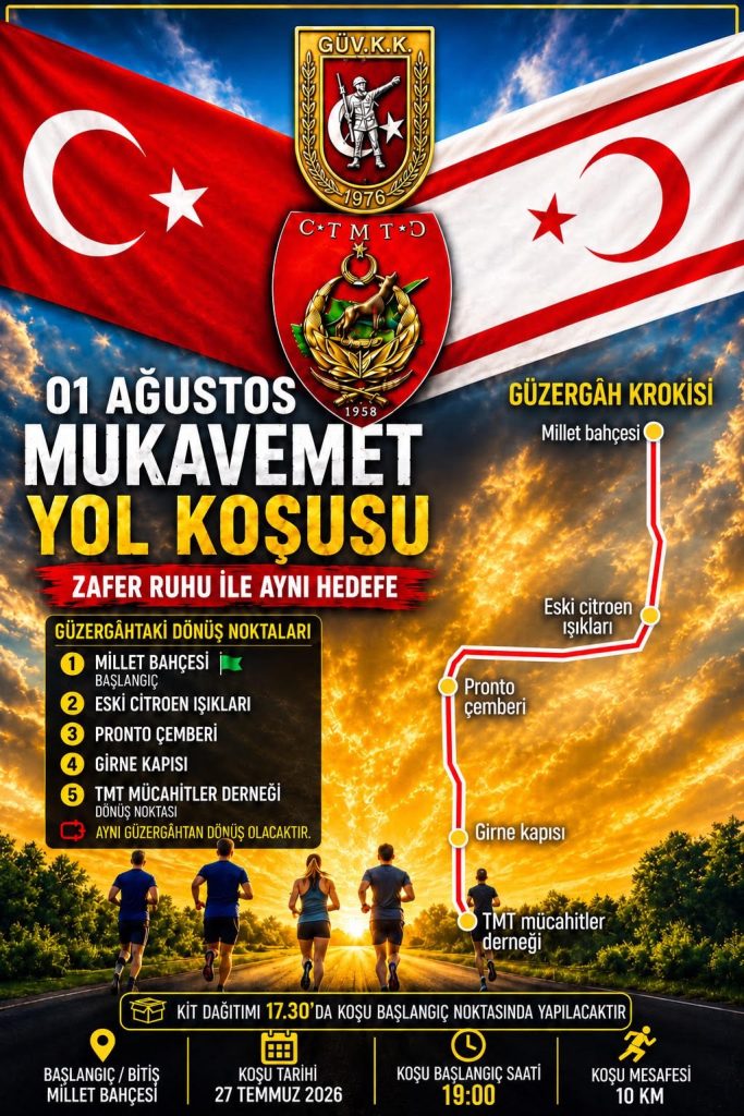 “01 Ağustos Mukavemet Yol Koşusu” yarın…Lefkoşa’da bazı yollar trafiğe kapanacak