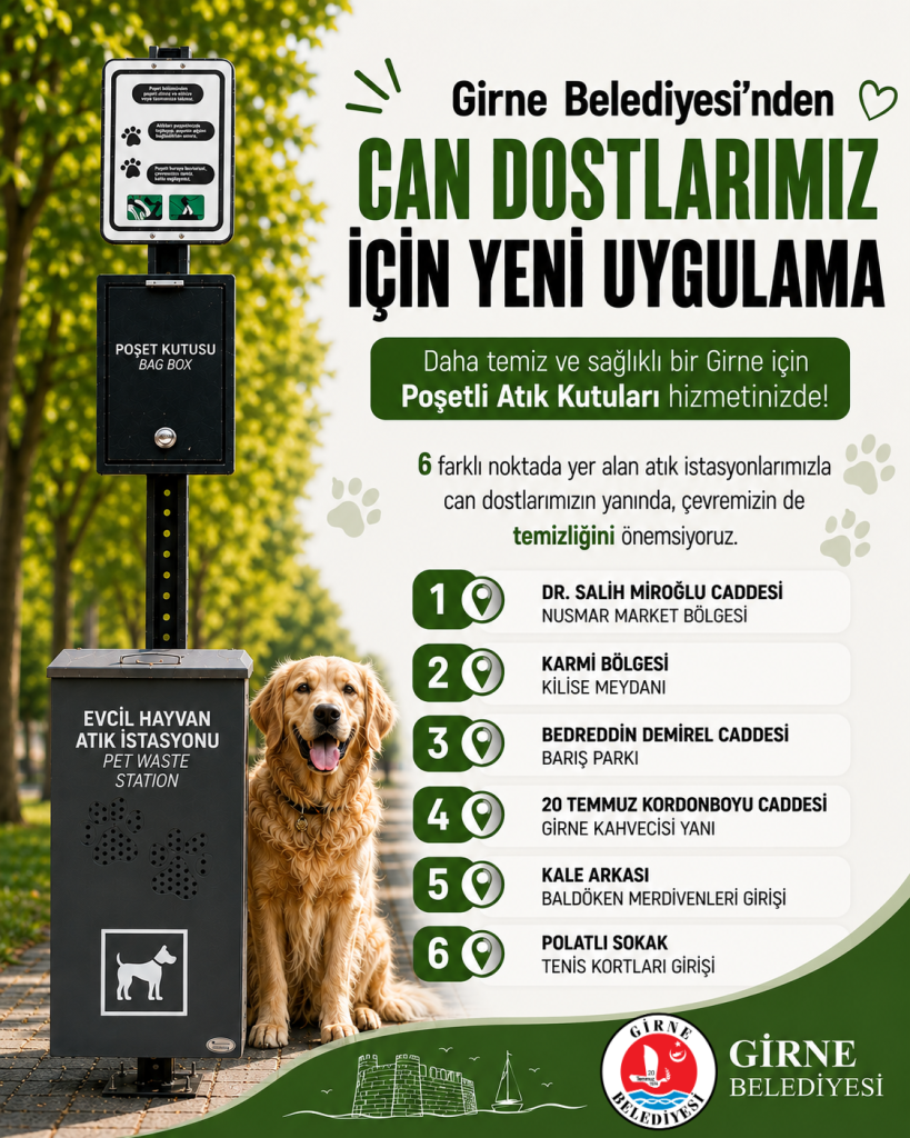 Girne Belediyesi, “Evcil Hayvan Atık İstasyonları” uygulamasını hayata geçirdi