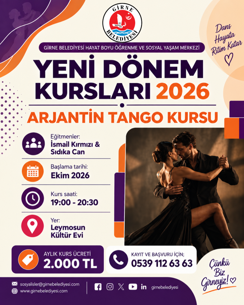 Girne Belediyesi’nin Fotoğrafçılık, Koza, Pilates ve Arjantin Tango kursları başlıyor