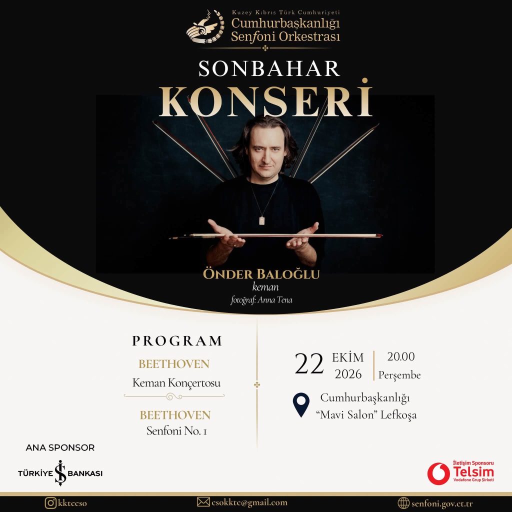 KKTC Cumhurbaşkanlığı Senfoni Orkestrası’ndan Sonbahar Konseri