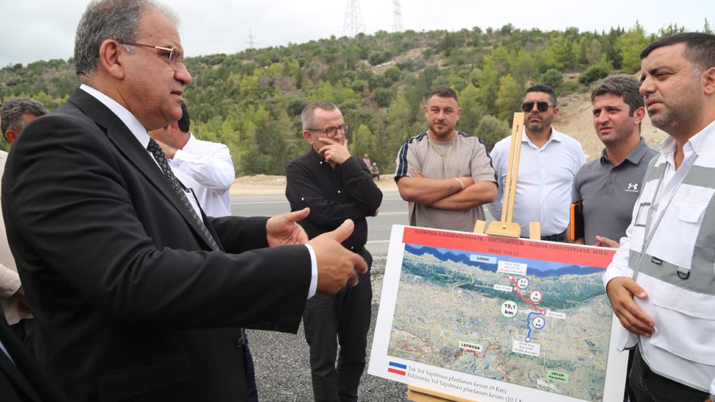 Bayındırlık Bakanı Sucuoğlu, Girne dağ yolunda incelemelerde bulundu
